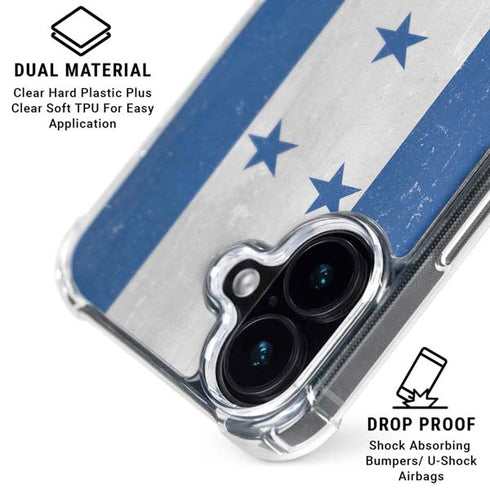 Honduras Flag Distressed iPhone 17 Clear Case